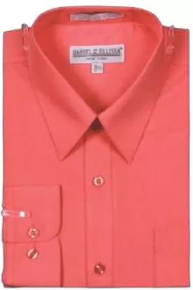 Daniel Ellissa Basic Dress Shirt with Convertible Cuff DS3001 Coral