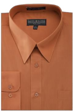 Daniel Ellissa Basic Dress Shirt with Convertible Cuff DS3001 Rust - Shop Now