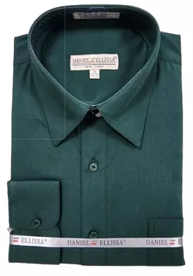 Daniel Ellissa Basic Dress Shirt with Convertible Cuff in Hunter Green: DS3001