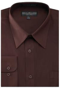 Daniel Ellissa Brown Dress Shirt DS3001 Convertible Cuff