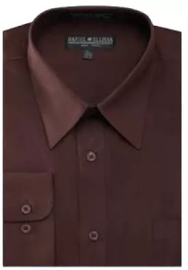 Daniel Ellissa Brown Dress Shirt DS3001 Convertible Cuff