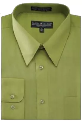 DANIEL ELLISSA DS3001 DARK LIME Dress Shirt with Convertible Cuff