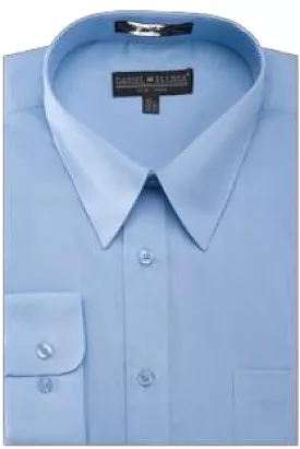 DANIEL ELLISSA Light Blue Dress Shirt with Convertible Cuff DS3001 - Shop Now