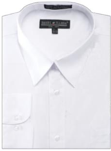 Daniel Ellissa Men's Basic Dress Shirt with Convertible Cuff in White - DS3001.