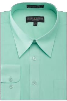 Daniel Ellissa Men's Basic Dress Shirt with Convertible Cuff - Mint (DS3001)