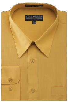 Daniel Ellissa Men's Mustard Dress Shirt with Convertible Cuff DS3001