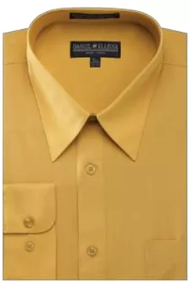 Daniel Ellissa Men's Mustard Dress Shirt with Convertible Cuff DS3001