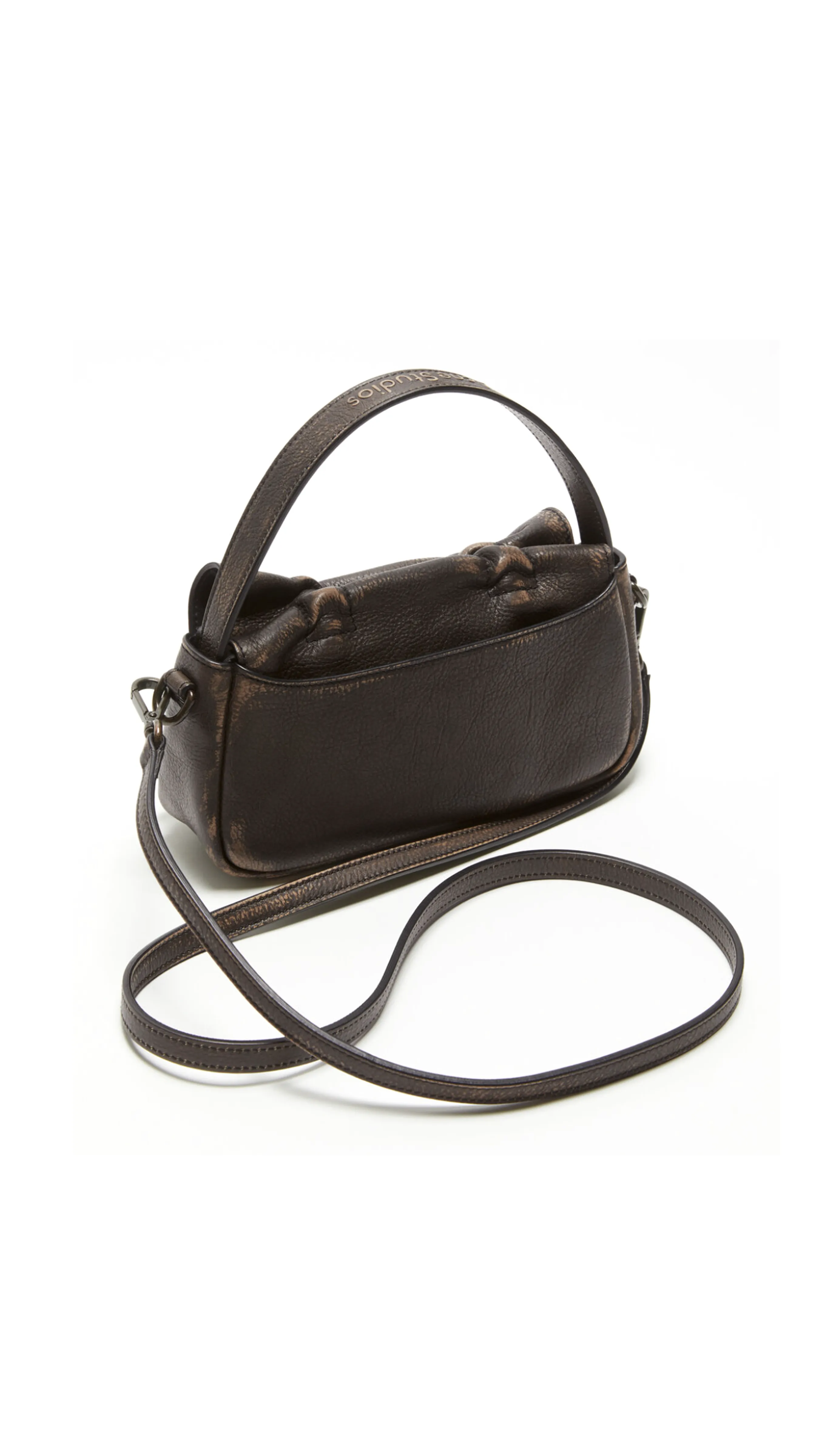 Dark Brown Beige Multipocket Micro Bag