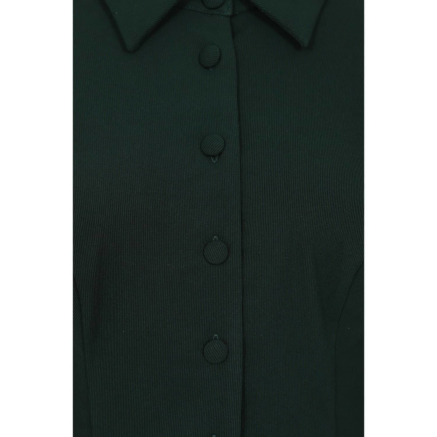 Deep Green Long Sleeve Shirt Top - $24.99