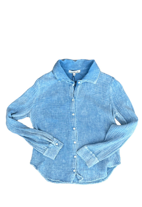 Denim Blue Button Down Shirt - Red Haute