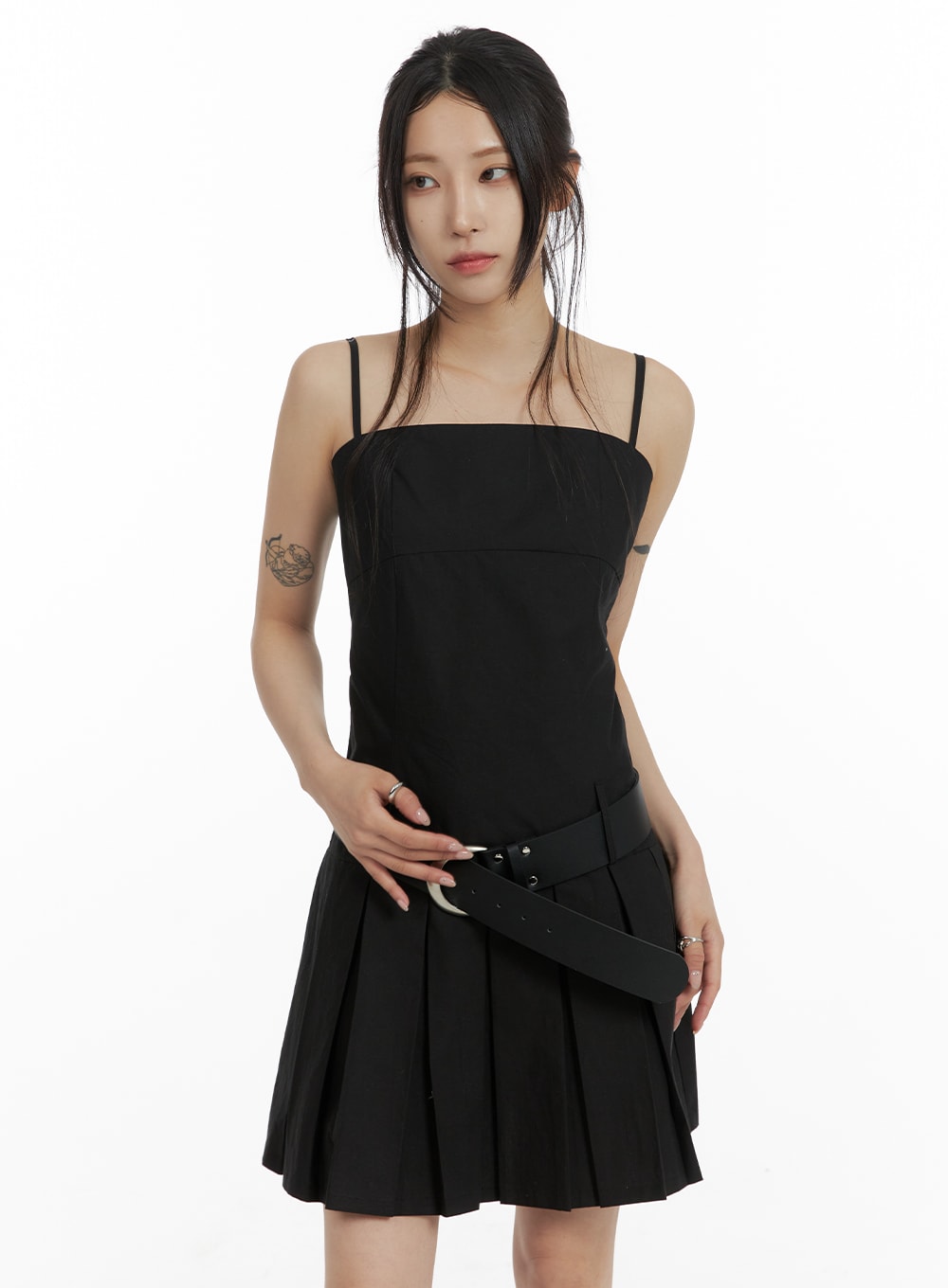 Drop Waist Pleated Dress