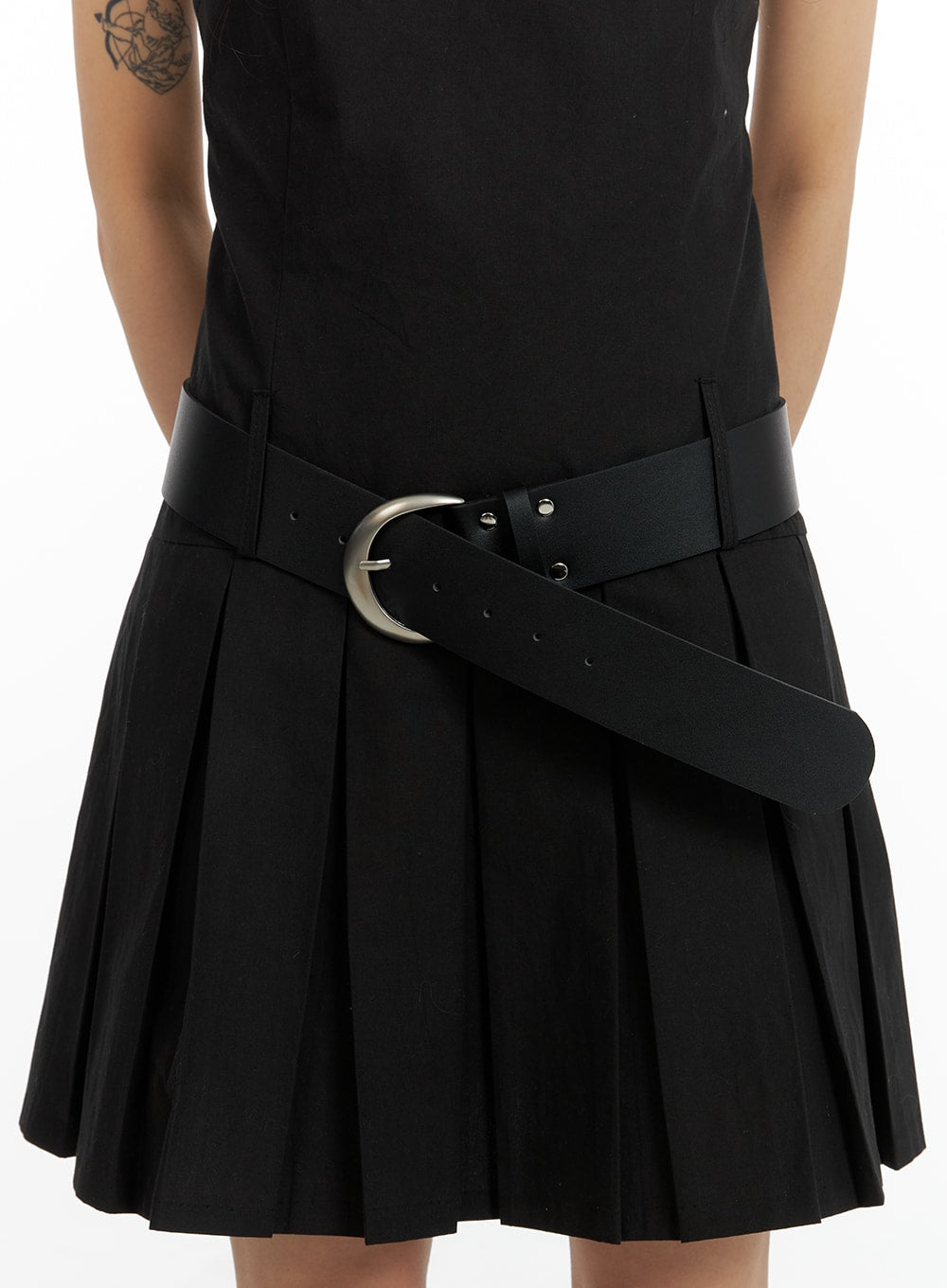 Drop Waist Pleated Dress