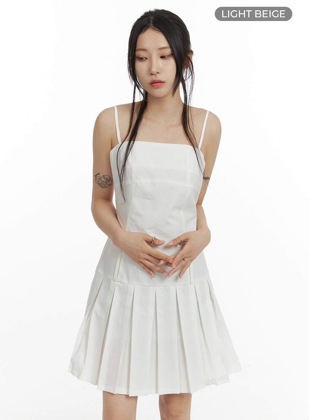 Drop Waist Pleated Dress