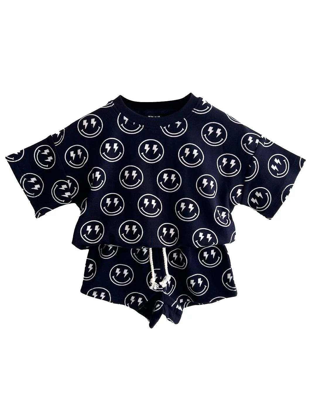 Electric Smiley Shorts Set