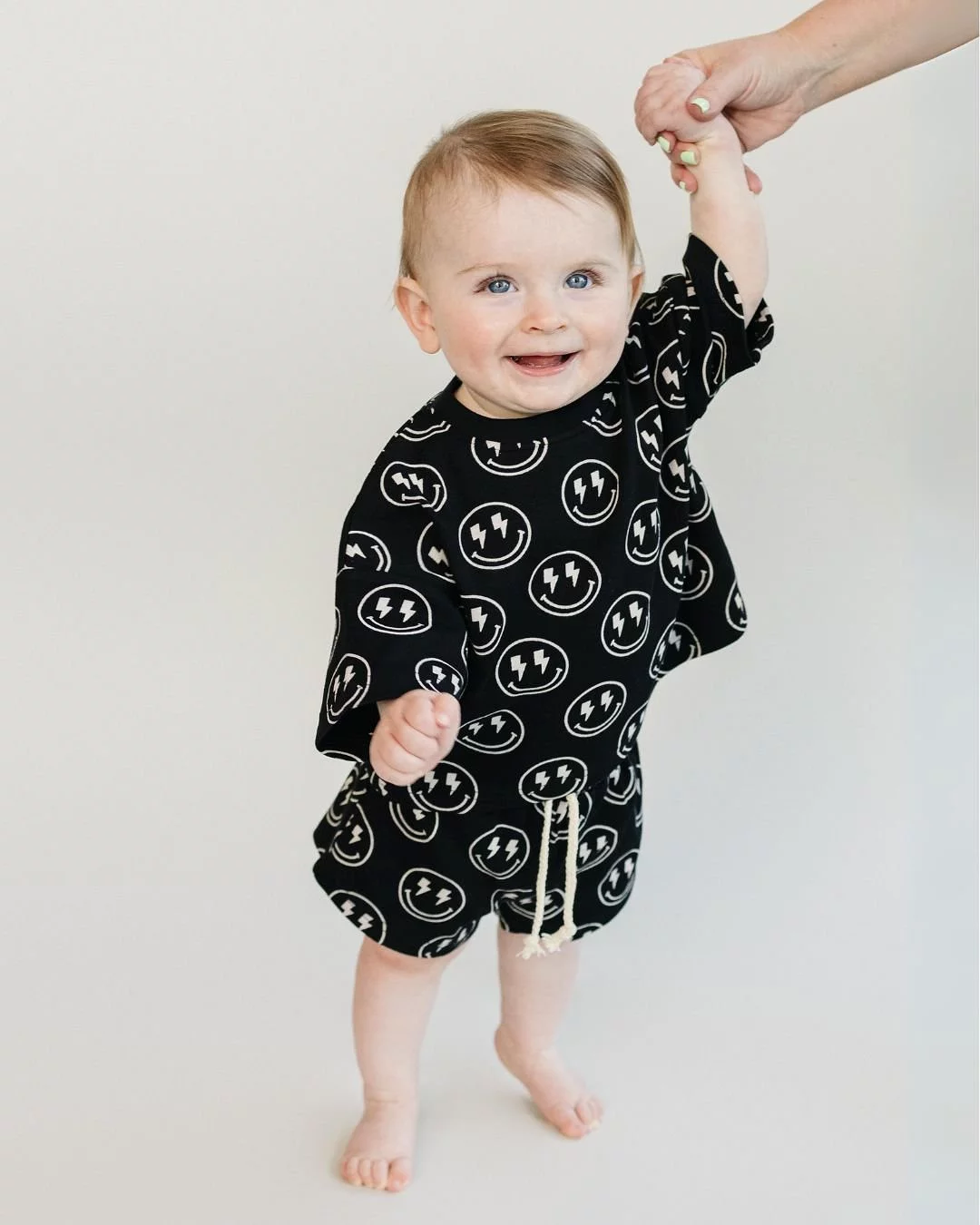 Electric Smiley Shorts Set