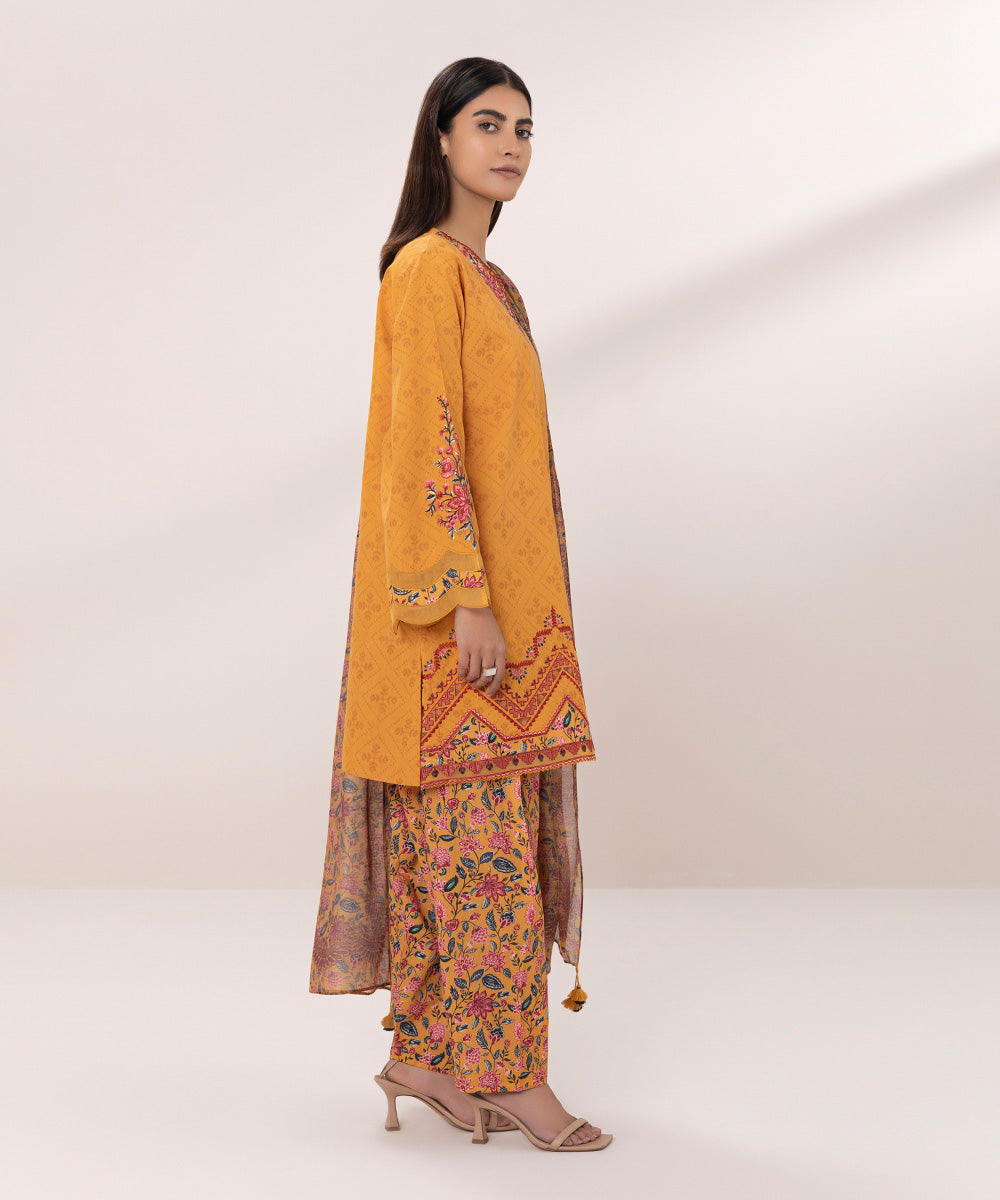 Embroidered Jacquard Suit - 3 Piece