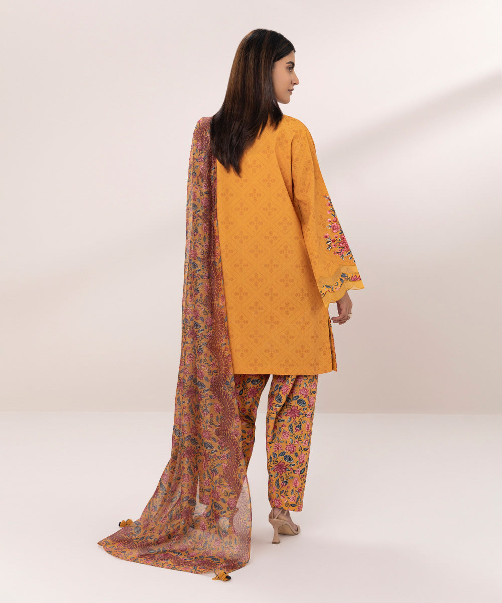 Embroidered Jacquard Suit - 3 Piece