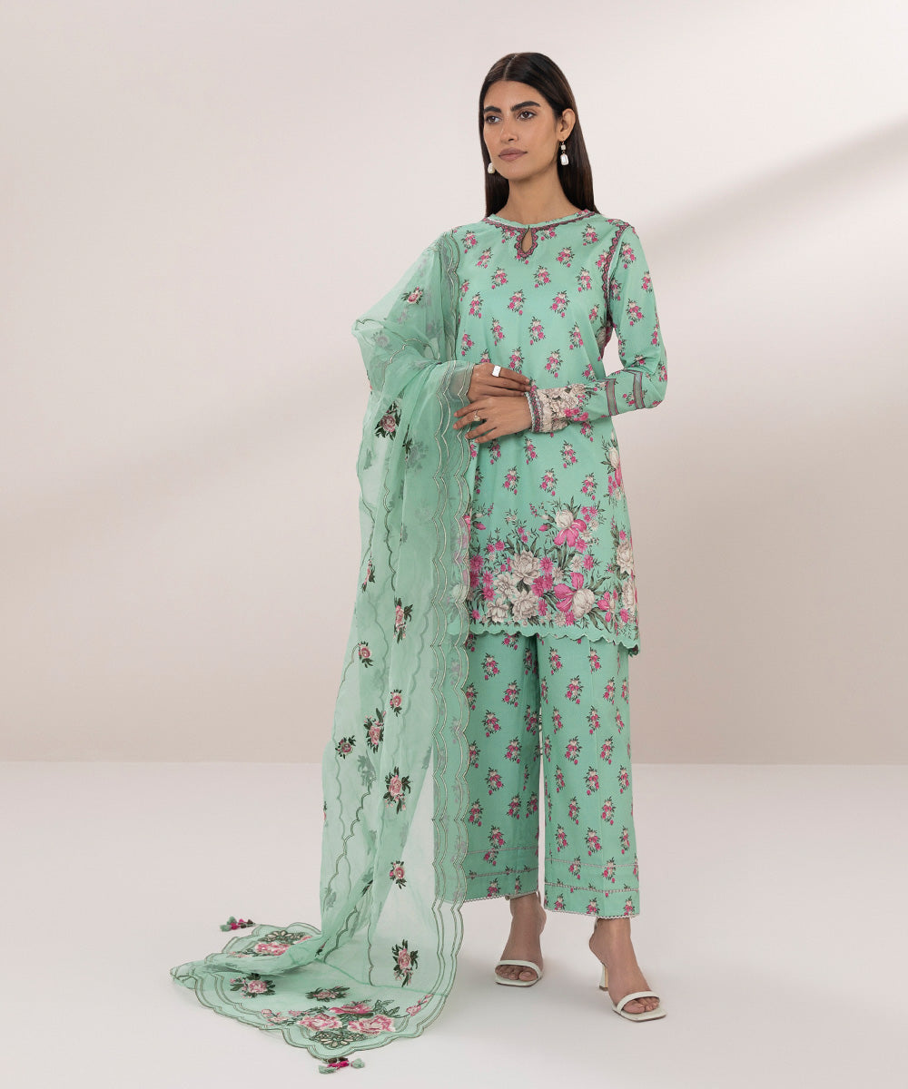 Embroidered Lawn Suit - 3 Piece