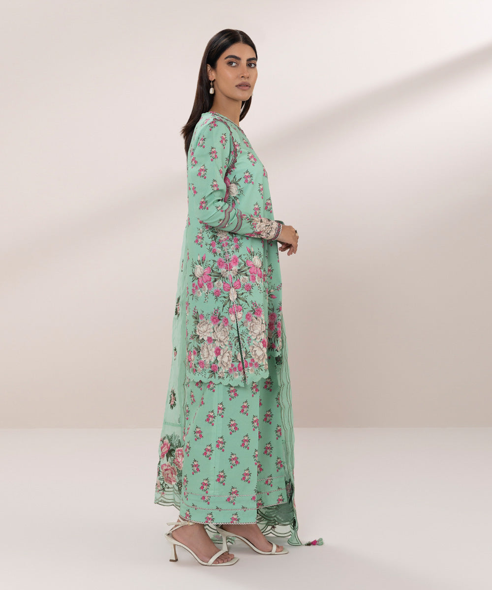 Embroidered Lawn Suit - 3 Piece