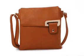 F9729 Brown Side Buckle Crossbody Bag