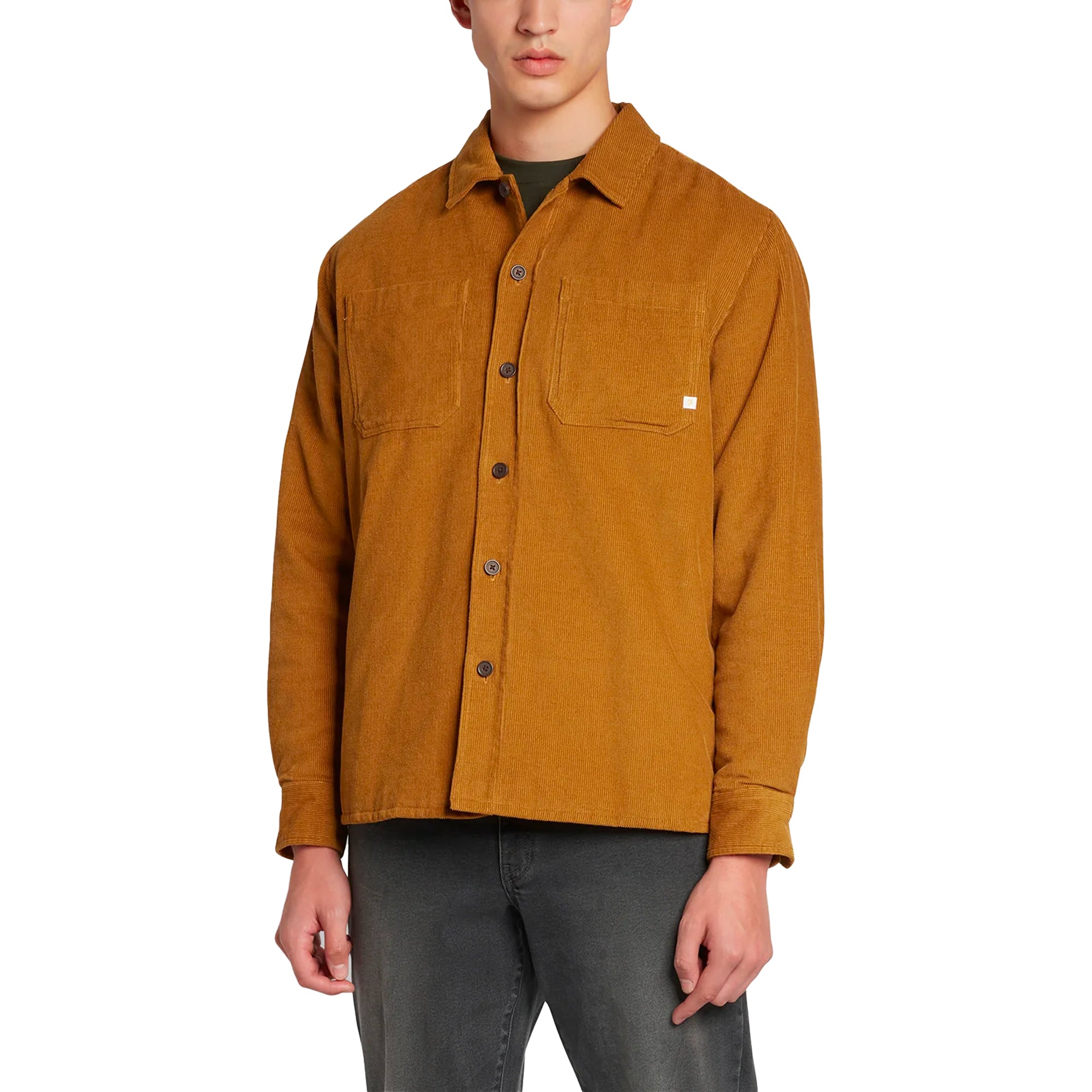 Farah Quilted Corduroy Overshirt - Rich Tobacco