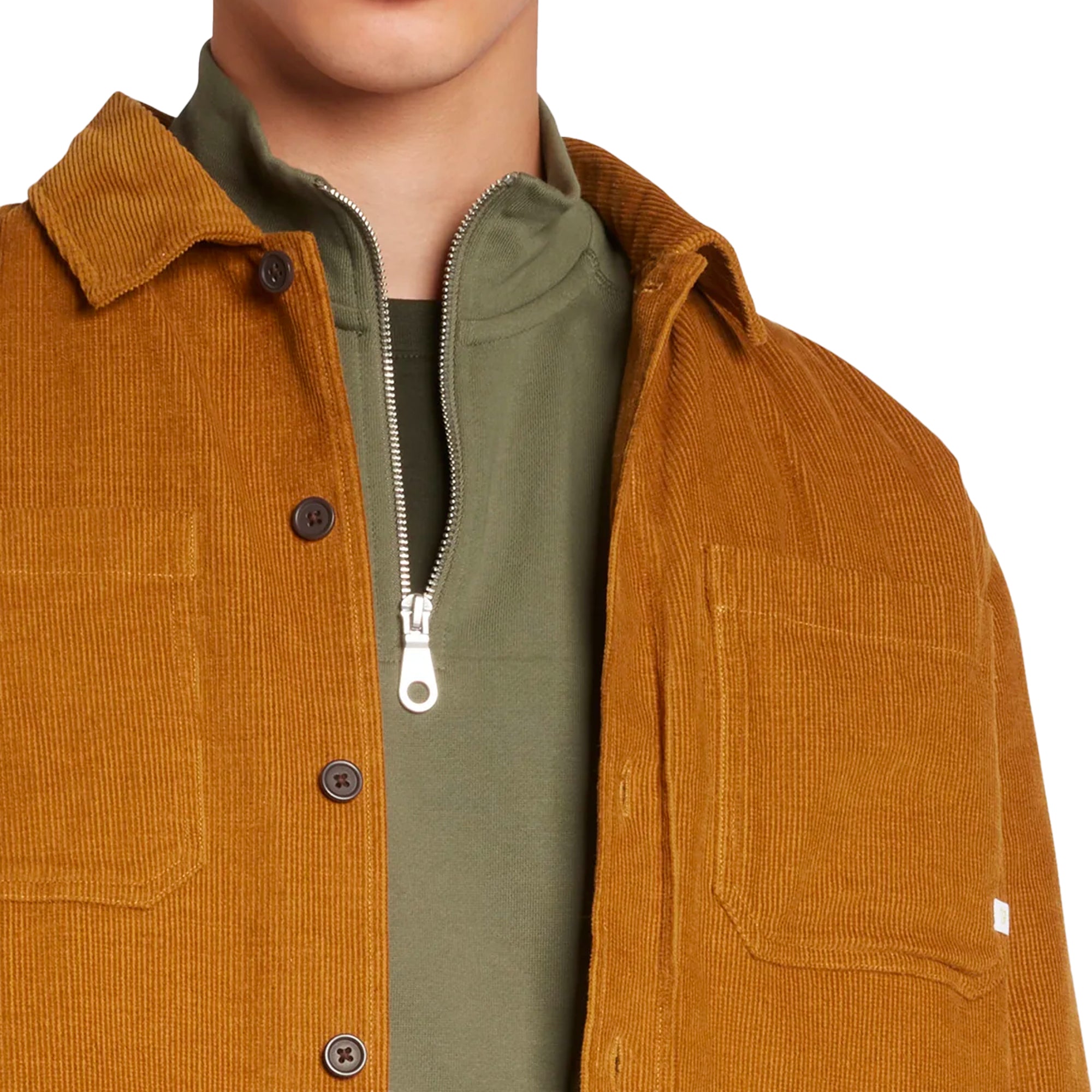 Farah Quilted Corduroy Overshirt - Rich Tobacco