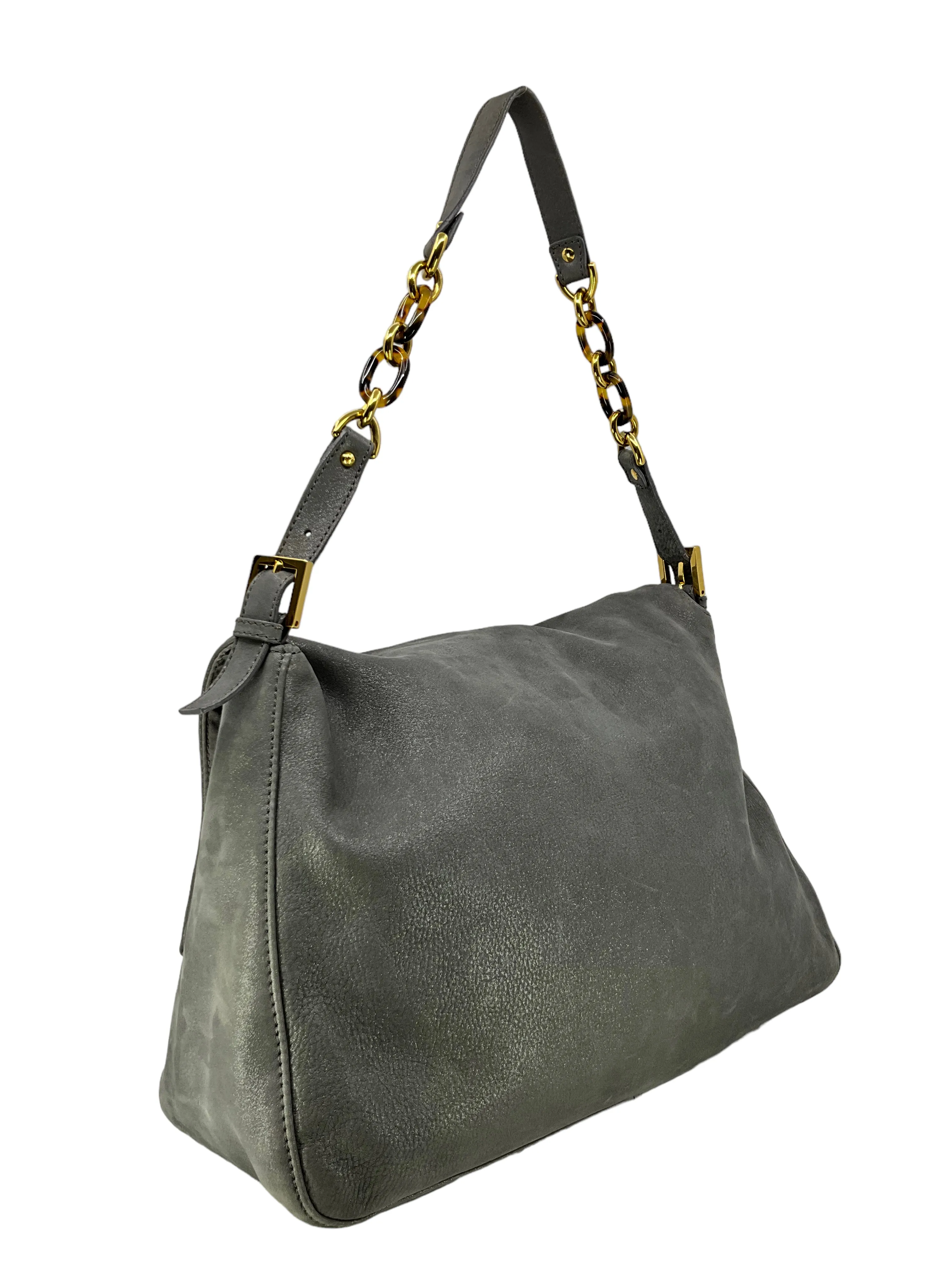 Fendi Metallic Suede Mamma Foreve Baguette Shoulder Bag - Buy now!