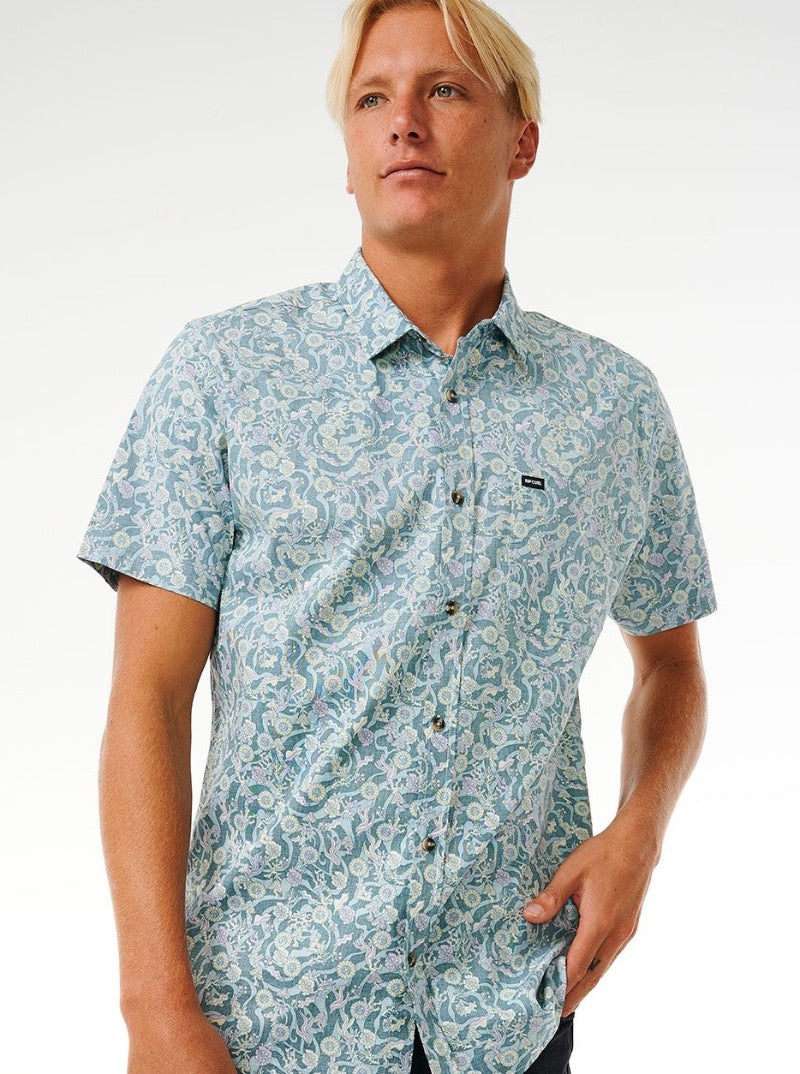 Flower Coral Short Sleeve Shirt