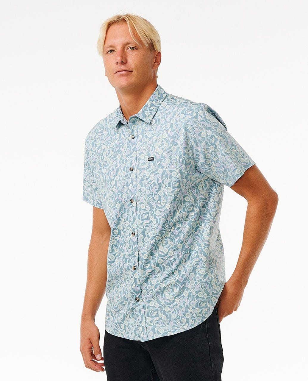 Flower Coral Short Sleeve Shirt