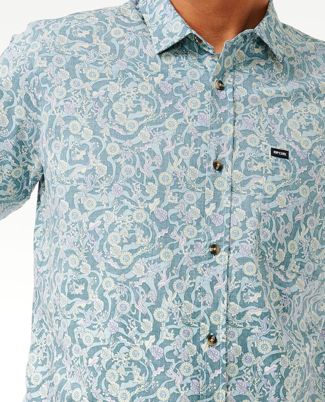 Flower Coral Short Sleeve Shirt