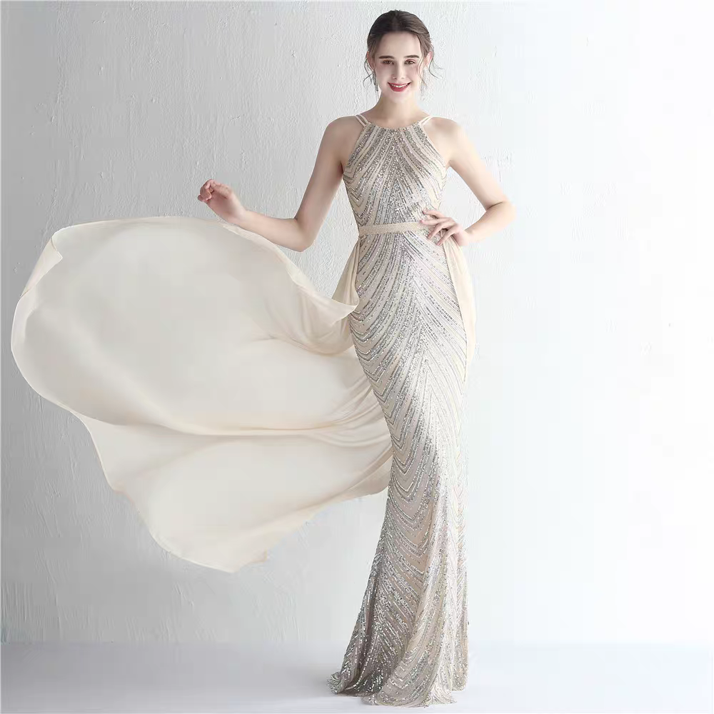 Freyan Sleeveless Sequined Gown, 6 Colour Options