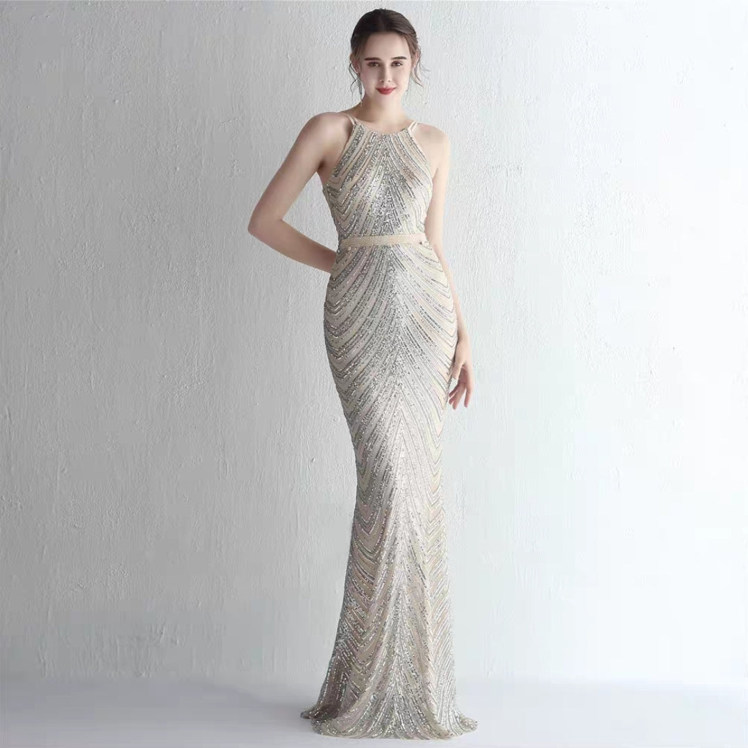 Freyan Sleeveless Sequined Gown, 6 Colour Options