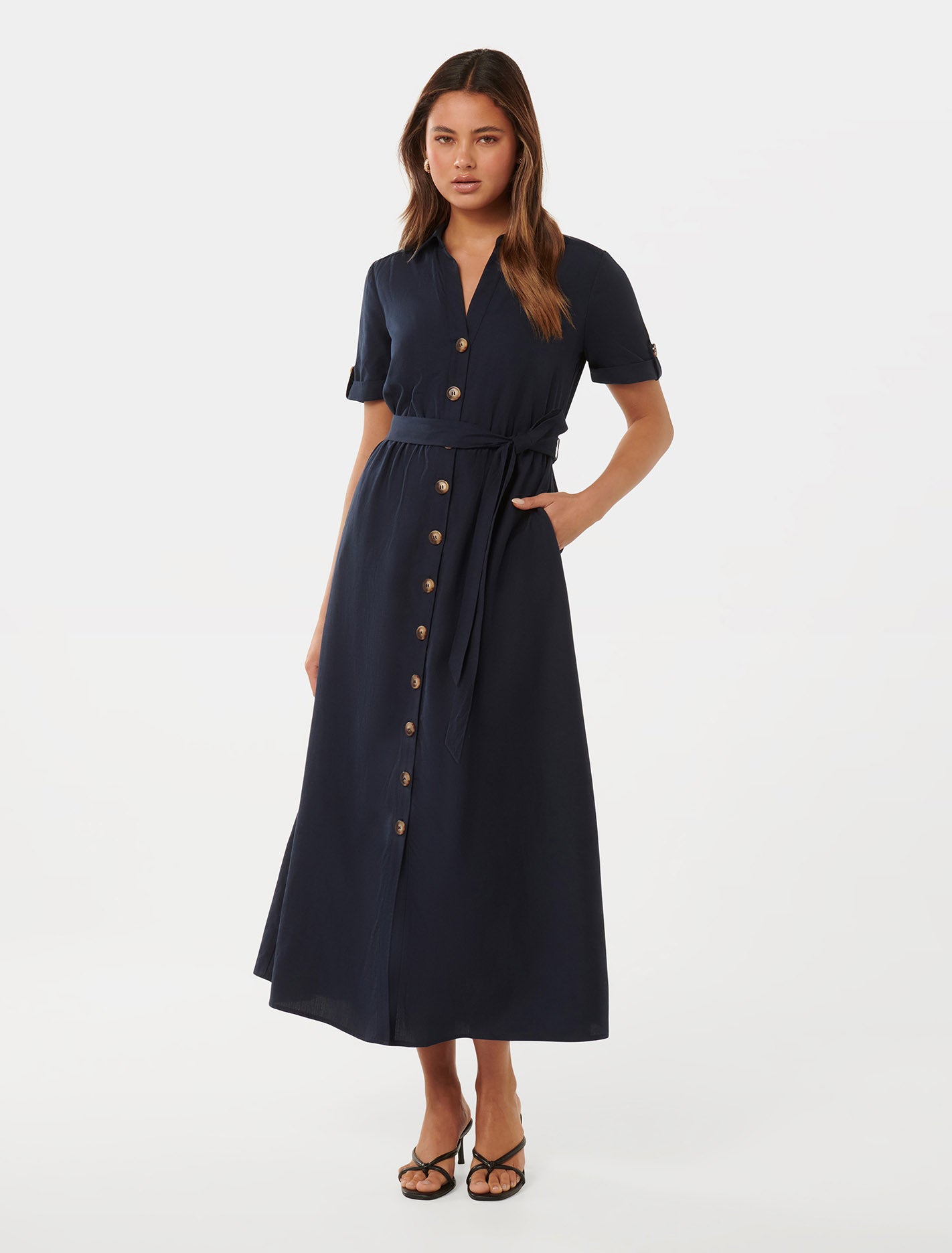 Georgia Midi Shirt Dress - Women's Fashion