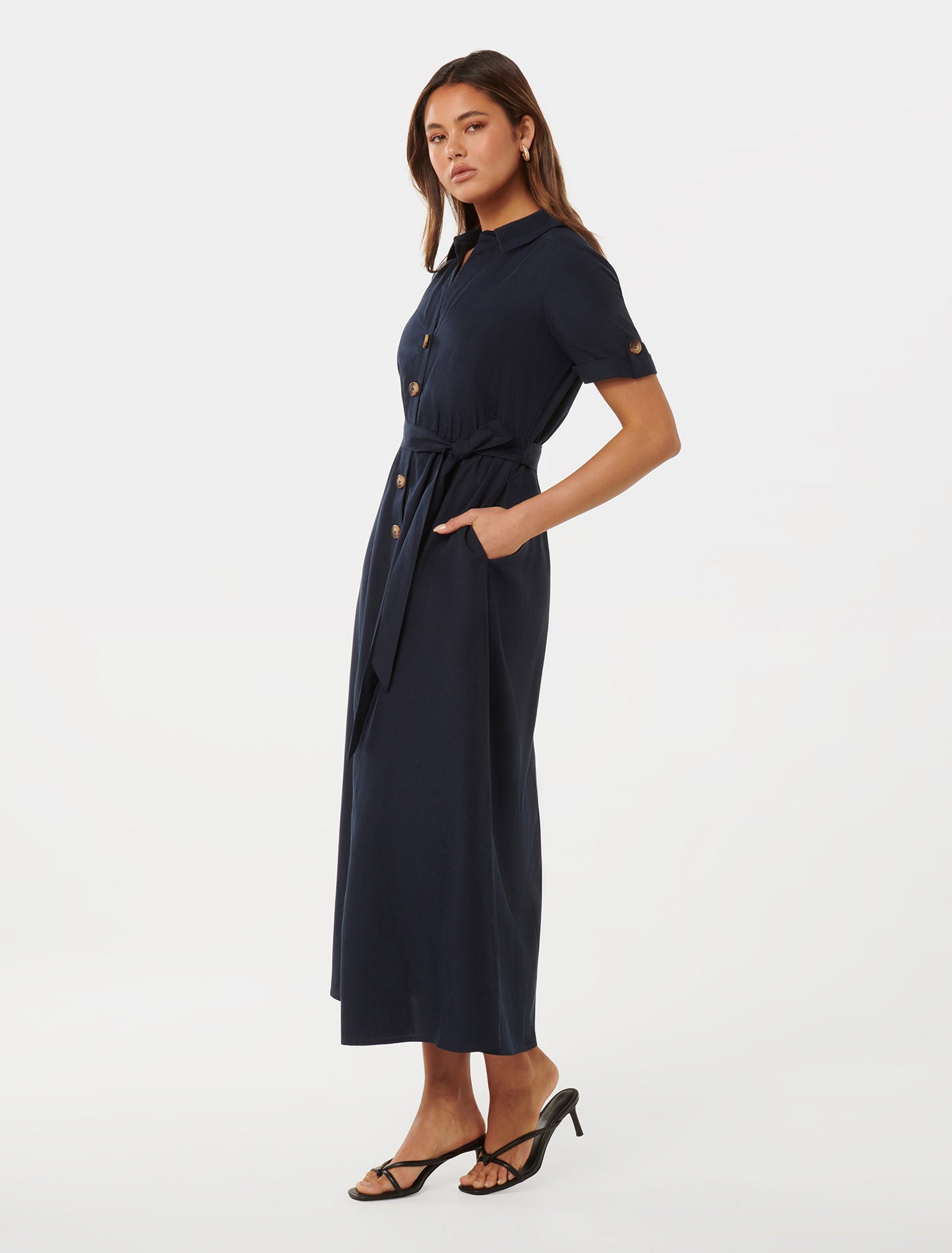 Georgia Midi Shirt Dress - Women's Fashion