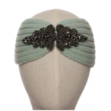 Green Beaded Detailed Headband Zelly