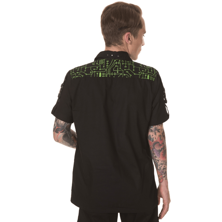 Green cyber goth shirt - Cyberpunk rave shirt - Choose this edgy and futuristic green cyber goth shirt for your next rave or alt