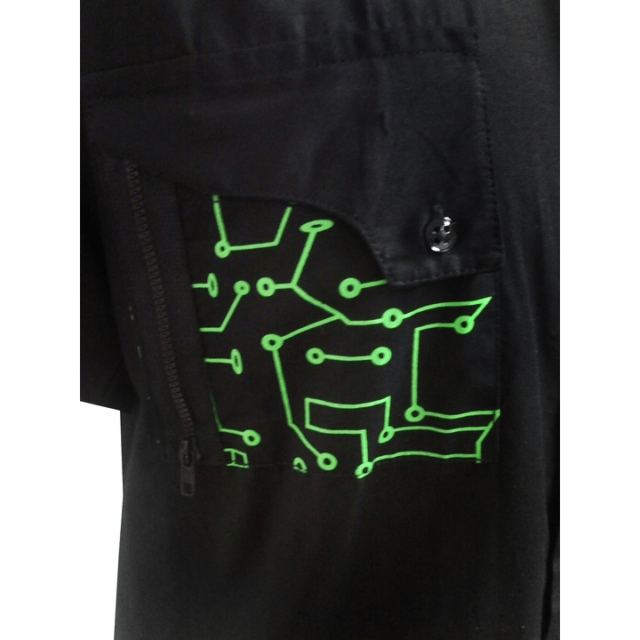 Green cyber goth shirt - Cyberpunk rave shirt - Choose this edgy and futuristic green cyber goth shirt for your next rave or alt