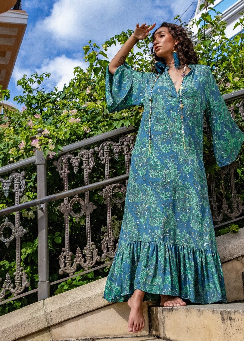 Green Paani LS Maxi Dress