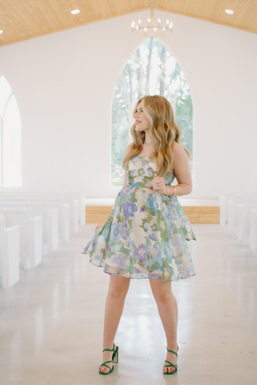 Green Tie Back Mini Dress