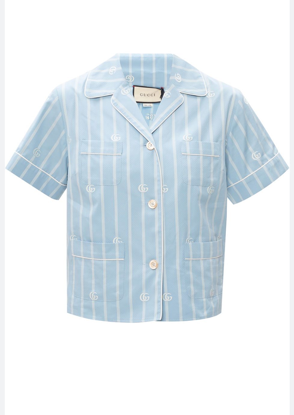 Light blue GUCCI shirt with logo, size 36 IT