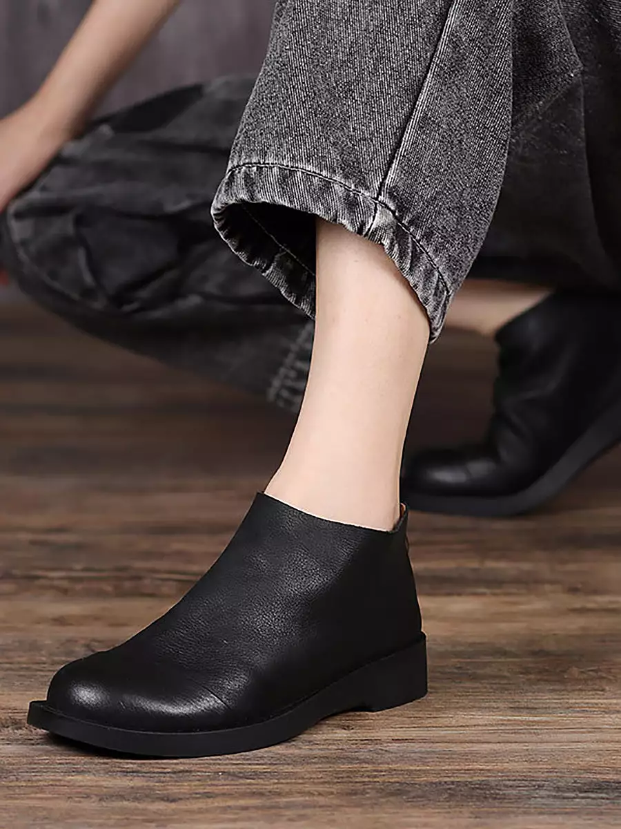 Handcrafted Authentic Leather Retro Women's Ankle Boots