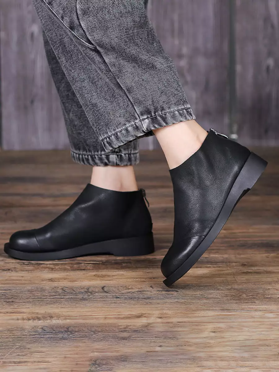 Handcrafted Authentic Leather Retro Women's Ankle Boots