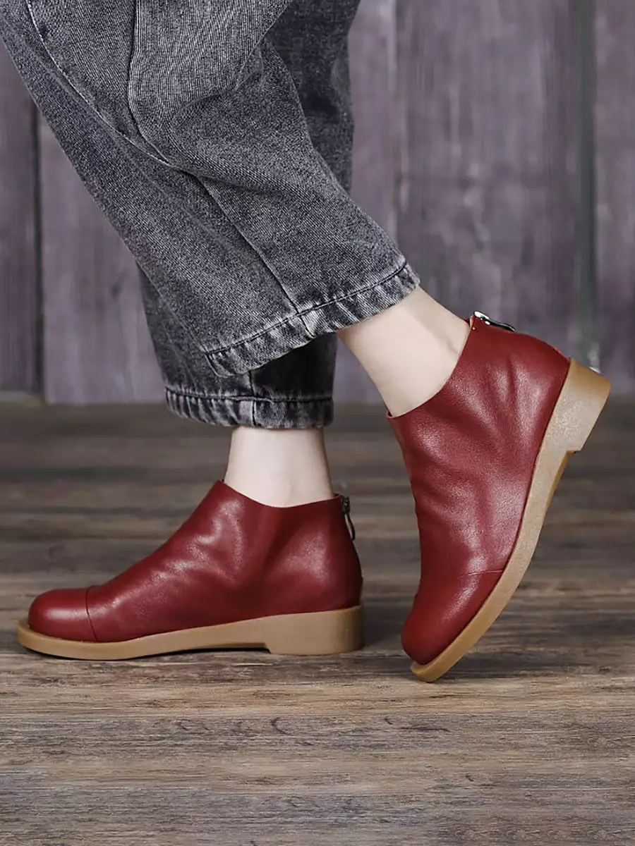 Handcrafted Authentic Leather Retro Women's Ankle Boots