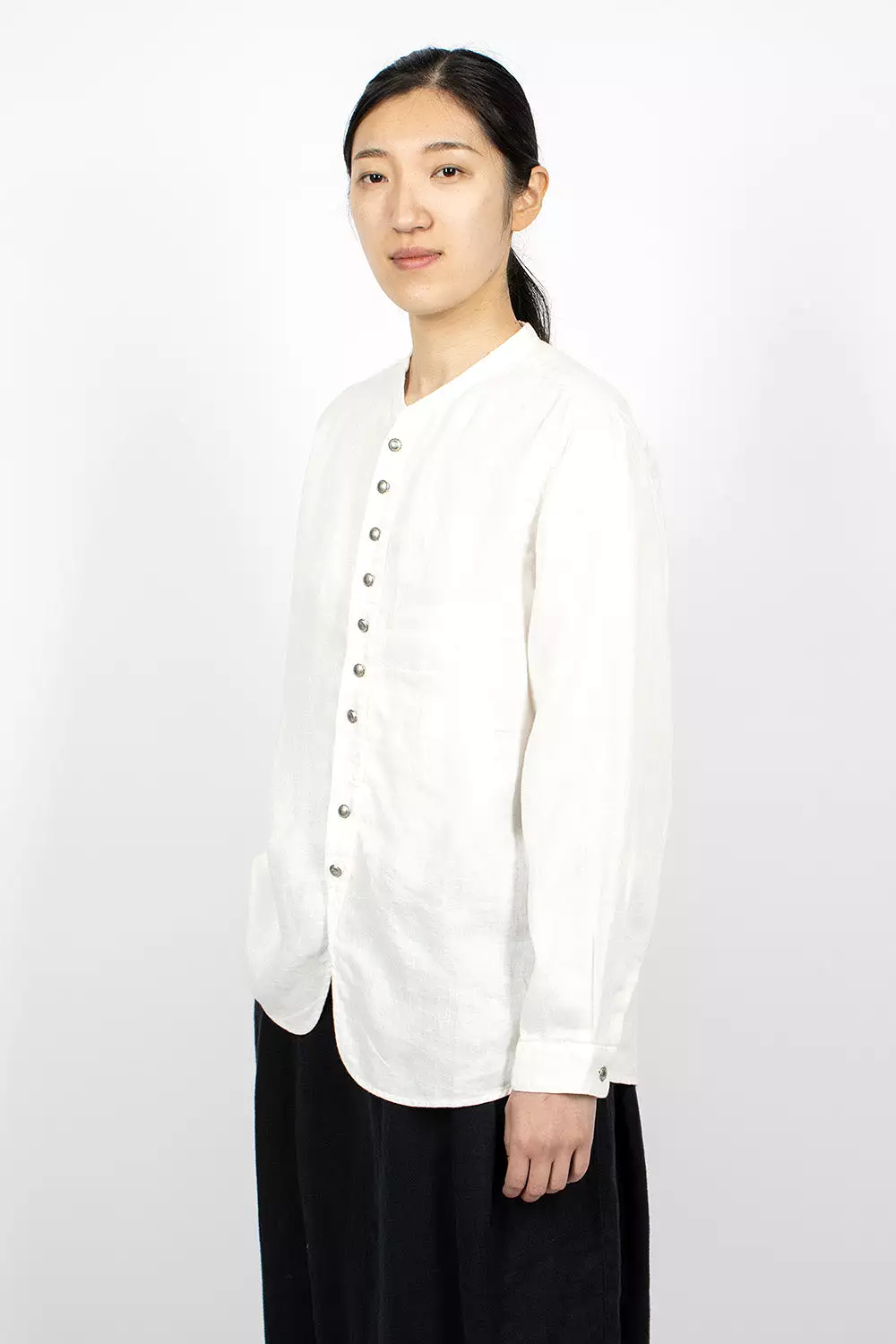 Herringbone White Penny Shirt