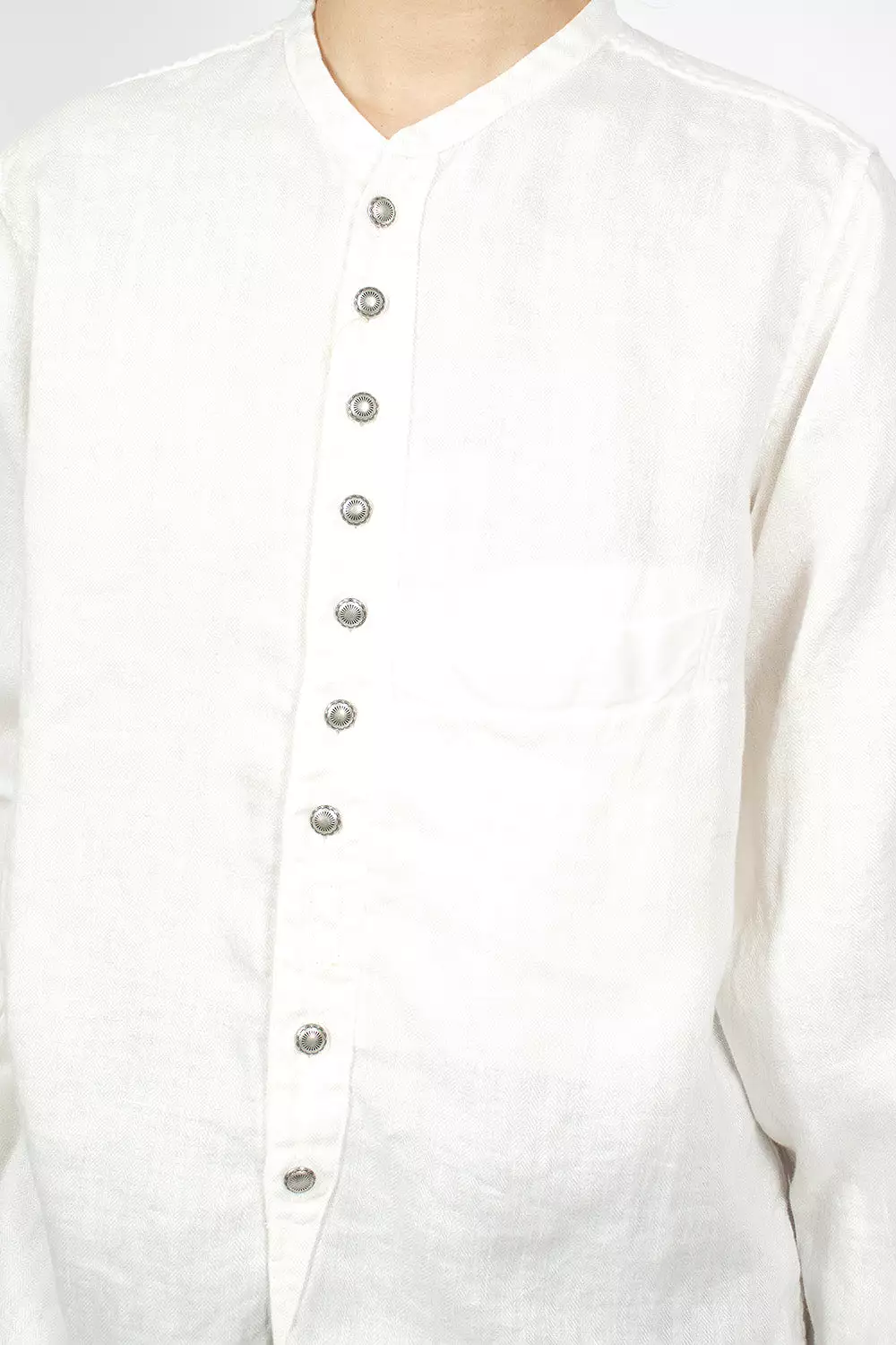 Herringbone White Penny Shirt