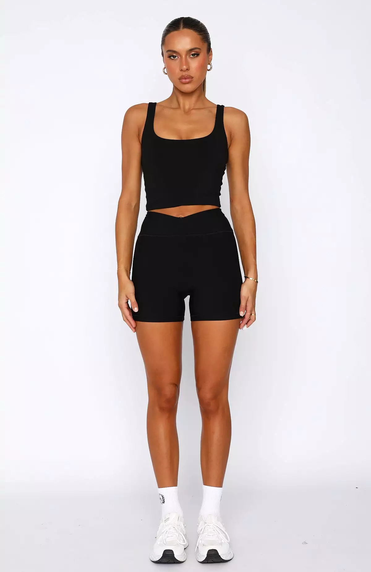 high waisted black shorts