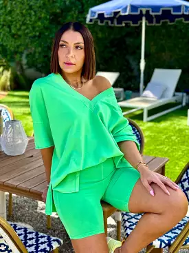 Ingrid Lime Green Shorts Set