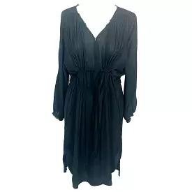 Isabel Marant Black Midi Dress - Silky, Drawstring, Size M