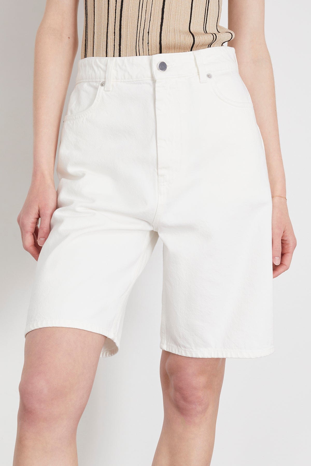 Ivory Denim Shorts by Isu.