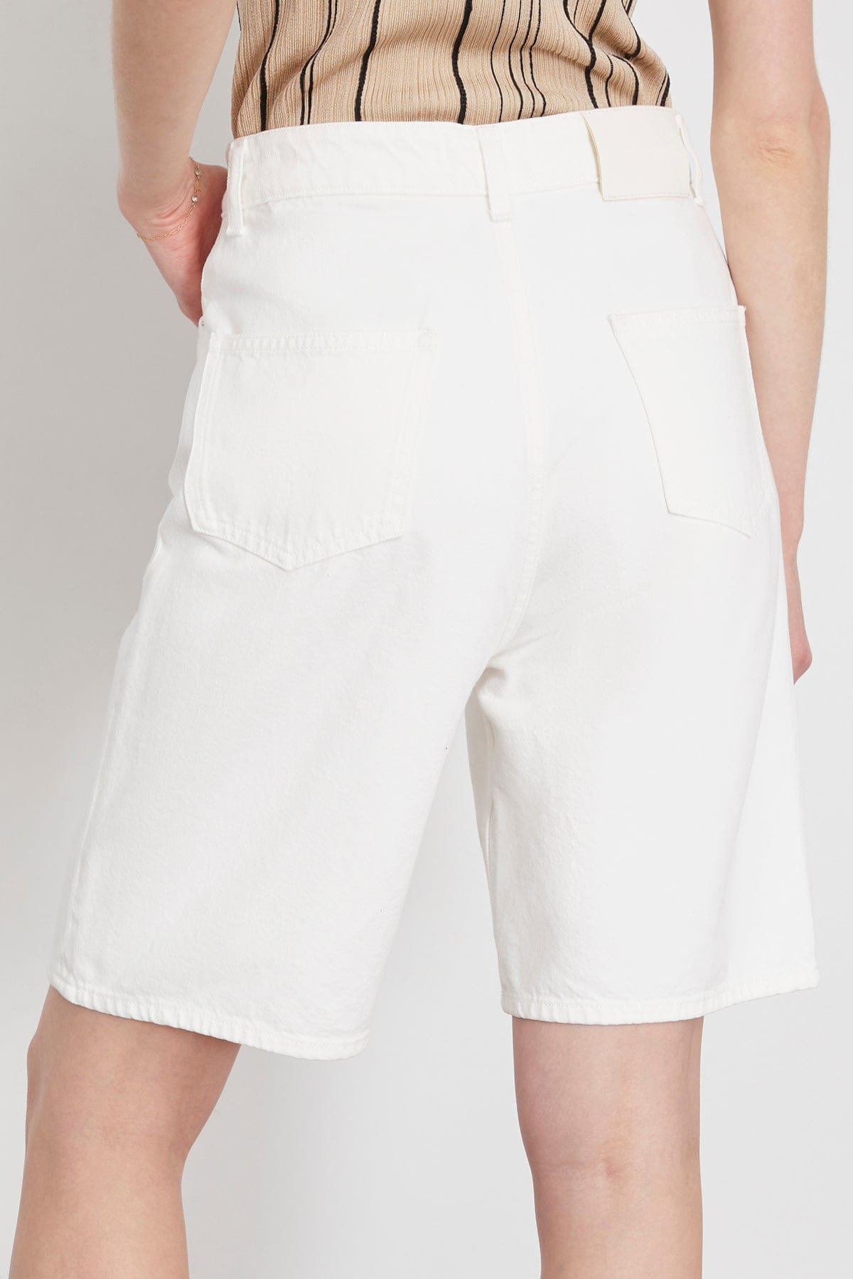 Ivory Denim Shorts by Isu.